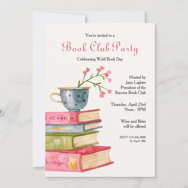 Book Club Party Invitation (Front)