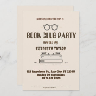 Book Club Party Invitation – Cozy Reading Night