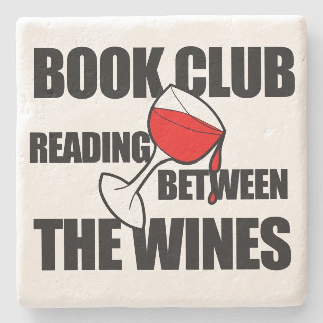 BOOK CLUB reading between the wines Stone Coaster (Front)