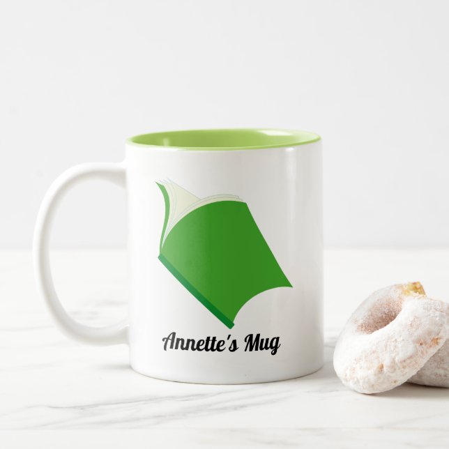 Book Club Reading Gift for Reader Two-Tone Coffee Mug (With Donut)