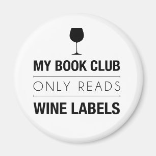 Book Club Reads Wine Labels Magnet