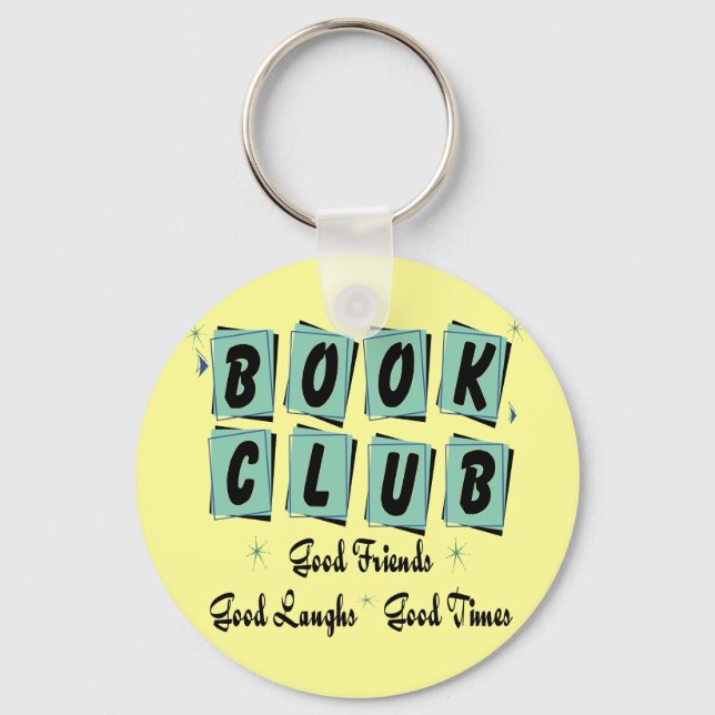 Book Club Retro - Good Friends, Times and Laughs Key Ring (Front)