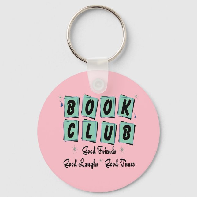 Book Club Retro Good Friends, Times Pink Key Ring (Front)