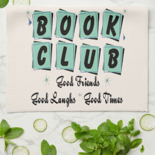 Book Club Retro VIntage Good Friends Tea Towel
