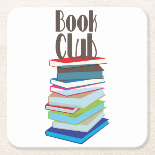 Book Club Square Paper Coaster