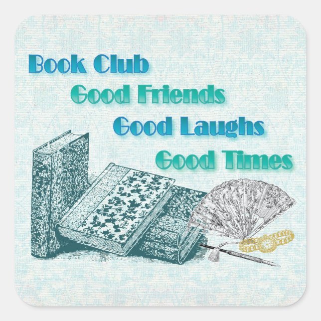 book club square sticker (Front)