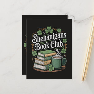 Book Club St Patricks Day Announcement Postcard