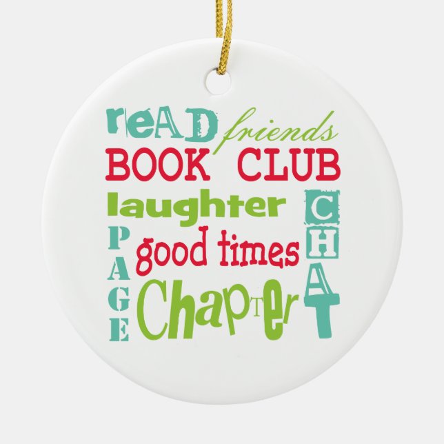 Book Club Subway Design by Artinspired Ceramic Ornament (Front)