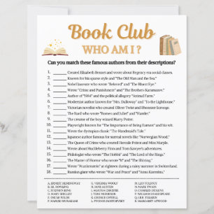 Book Club Who Am I Game
