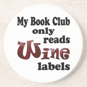 Book Club Wine Labels Coaster