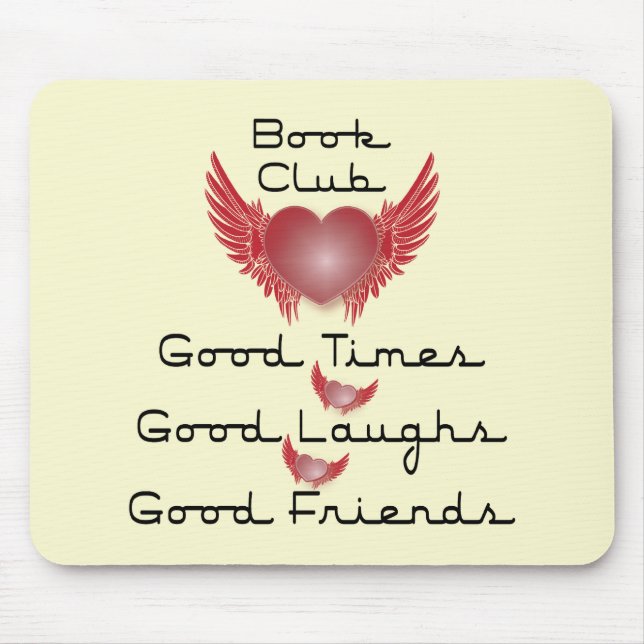 book club with heart design mouse pad (Front)