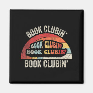 Book Clubin Retro 70s Style Book Club Reader Magnet