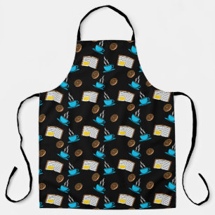 Book Coffee and Doughnut Cartoon Apron