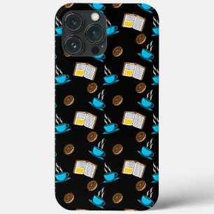 Book Coffee and Doughnut Cartoon iPhone 13 Pro Max Case