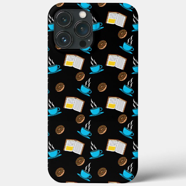 Book Coffee and Doughnut Cartoon Case-Mate iPhone Case (Back)