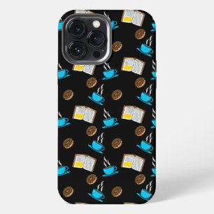 Book Coffee and Doughnut Cartoon iPhone 13 Pro Max Case