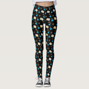 Book Coffee and Doughnut Cartoon Leggings