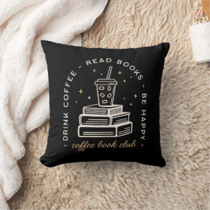 Book coffee reading quotes dark academia aesthetic cushion
