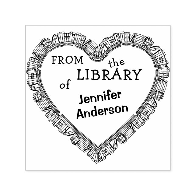 Book Collection From the Library of Custom Name Self-inking Stamp (Design)