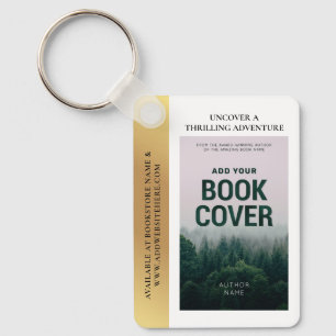 Book Cover Writer Promotional QR Code Gold Effect Key Ring