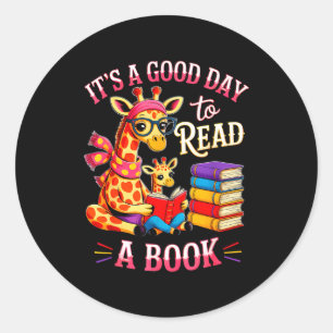 Book day costumes funny giraffe men women kids classic round sticker