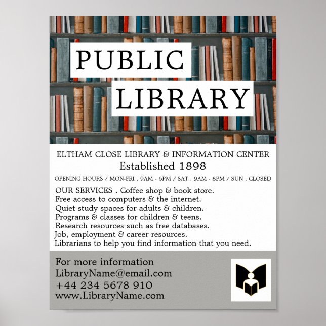 Book Display, Library Advertising Poster (Front)