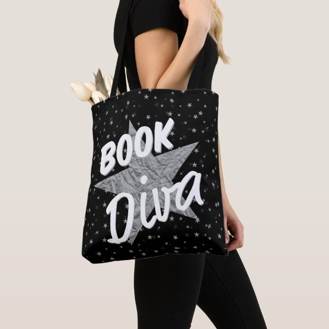 Book Diva All Over Stars Tote Bag (Close Up)