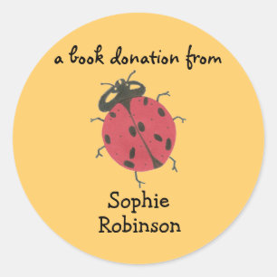 Book donation label - ladybug