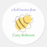 Book donation sticker - bee