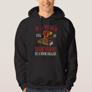 Book Dragon Bookworm Fantasy Animal Book Reading Hoodie