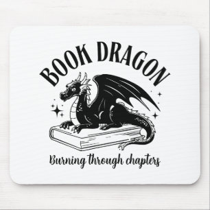Book Dragon Fantasy Reader Bookish Saying Mouse Pad