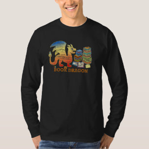 Book Dragon Funny Retro Graphic Reader Love Readi T-Shirt