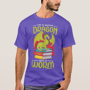 Book Dragon Library Reading Teacher Bookworm Book T-Shirt