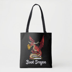 Book Dragon Literature Reading Geek Nerd Tote Bag