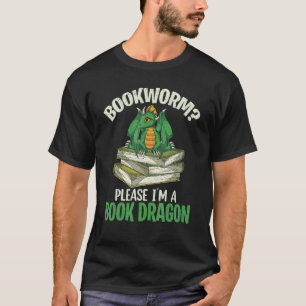 Book Dragon Mythical Creature Animal Bookworm Rea T-Shirt