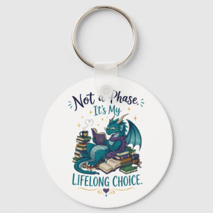 Book Dragon Reading Lover Not a Phase Lifelong Cho Key Ring