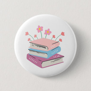 Book Eat Sleep Read 6 Cm Round Badge