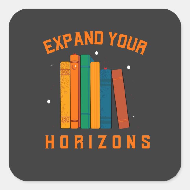 Book : Expand your horizon Square Sticker (Front)