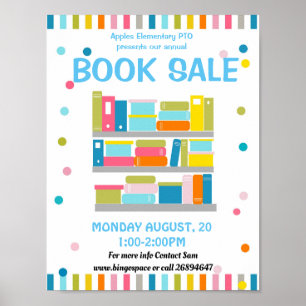 book fair, book sale PTO PTA fundraising Poster