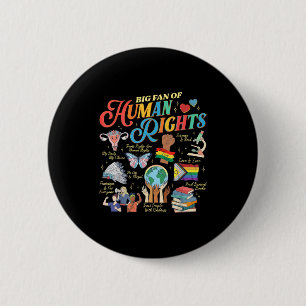 Book flower big fan of human rights protestBook fl 6 Cm Round Badge