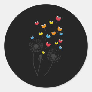 Book Flower Dandelion Books Love Reading Librarian Classic Round Sticker