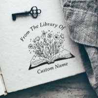 Book & Flowers from the library of book your name