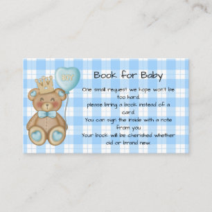 Book For Baby, Bear Baby Shower Insert