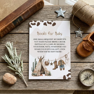 Book for Baby Cowboy rustic elegant Baby Shower Enclosure Card
