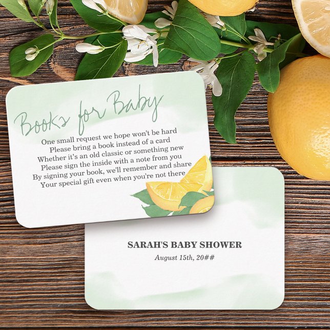 Book for Baby Poem Citrus Lemon Neutral Enclosure Card (Creator Uploaded)