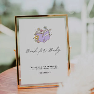 Book for Baby Sign, Baby Shower Invitation