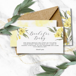 Book for Baby Yellow Flowers Greenery Watercolor Enclosure Card