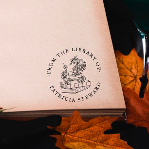 Book From The Library Gothic Flowery Skull Rubber Stamp