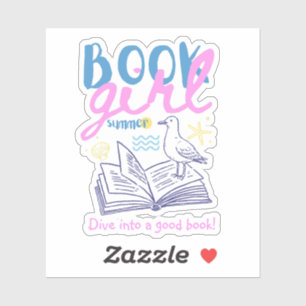 Book Girl Summer Beach Seagull Custom