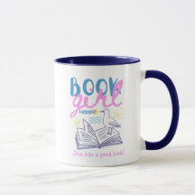 Book Girl Summer Beach Seagull Custom
